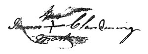 James Clandining U.E., his mark 1786