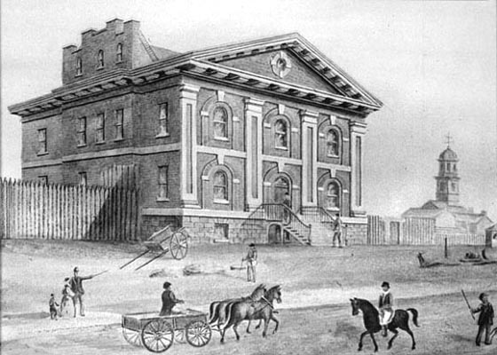 1835 Watercolor of Lunatic Asylum, John George Howard
